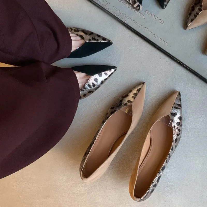 

Новые женские туфли-лодочки с острым носком, замшевые леопардовые платья с принтом «котенок» на каблуке, офисная обувь, летняя коллекция для женщин