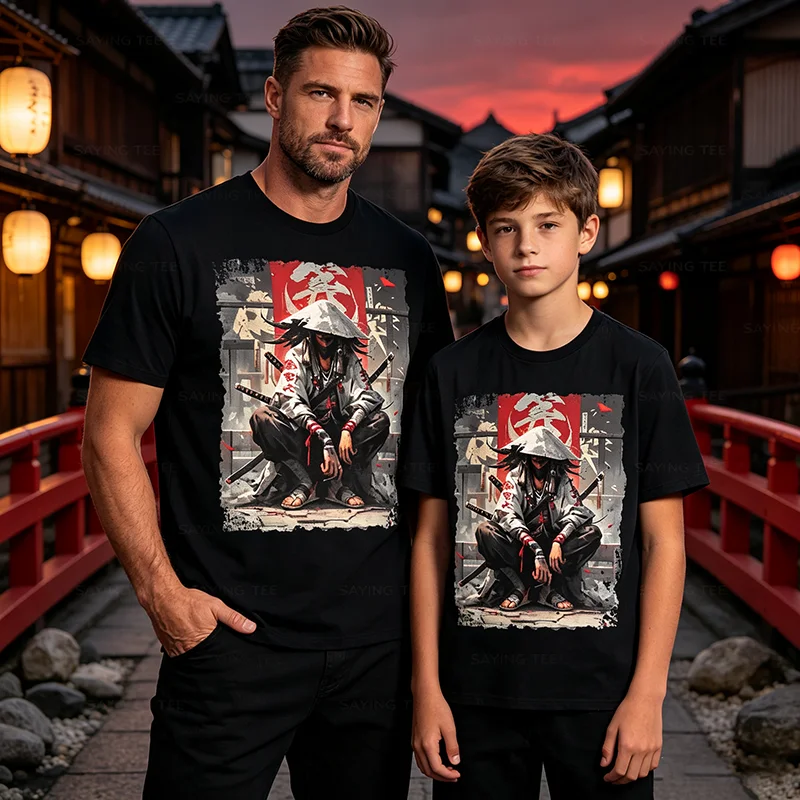 Samurai Sword Katana Ninja Japan Manga Anime Streetwear T-Shirt Men's Fashion Japanese Cartoon Graphic Outfit Y2k Saying Tee Top