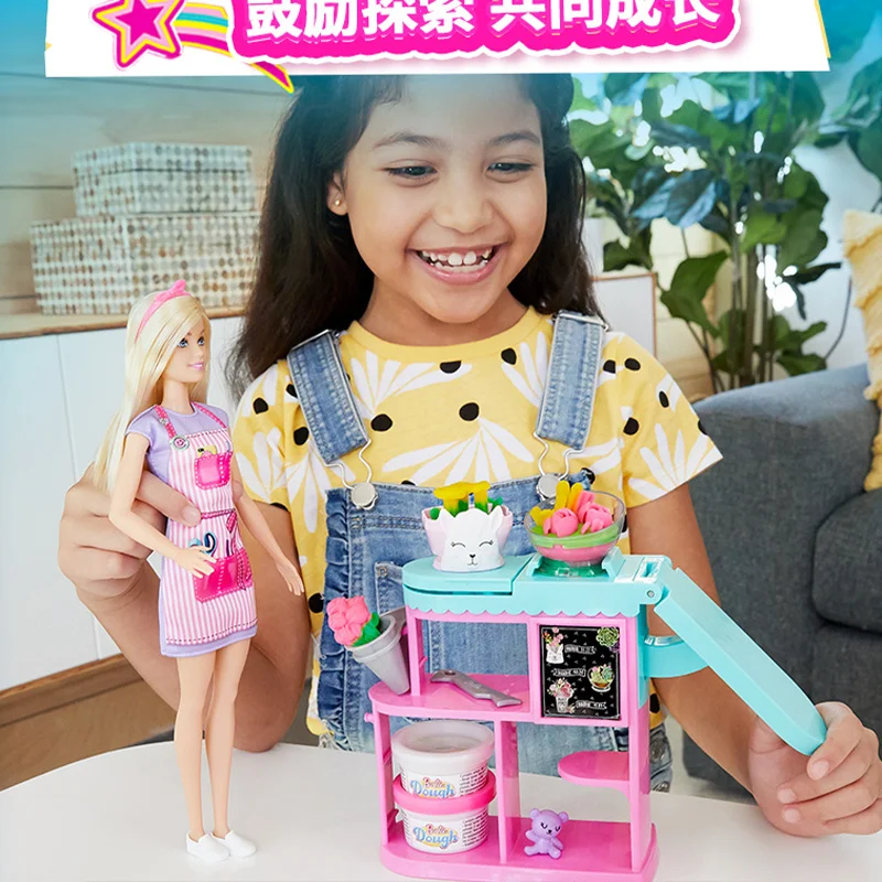Nowa Oryginalna Barbie Barbie Kwiaciarnia Seria Tematyczna Zabawki do Domku dla Lalek Rozwijająca Dziewczęca Księżniczka Przebieranki Zabawki Prezent Urodzinowy