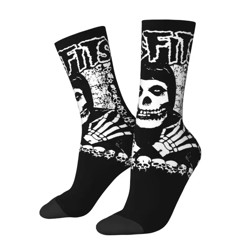 

Cute Printing Misfits Skull Punk Rock Socks for Women Men Stretchy Summer Horror Hip Hop Crew Socks