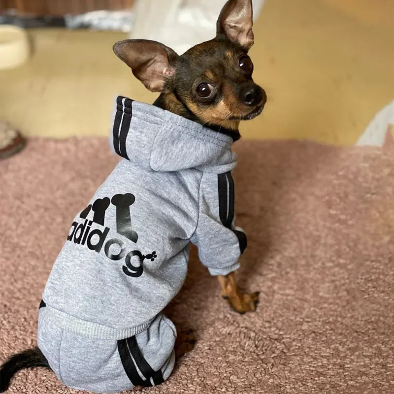 Adidog Dog Clothes Autumn and Winter Sweatshirts Warm Hoodies Clothing for Small Medium Dogs Puppy Chihuahua Sweater Outfit