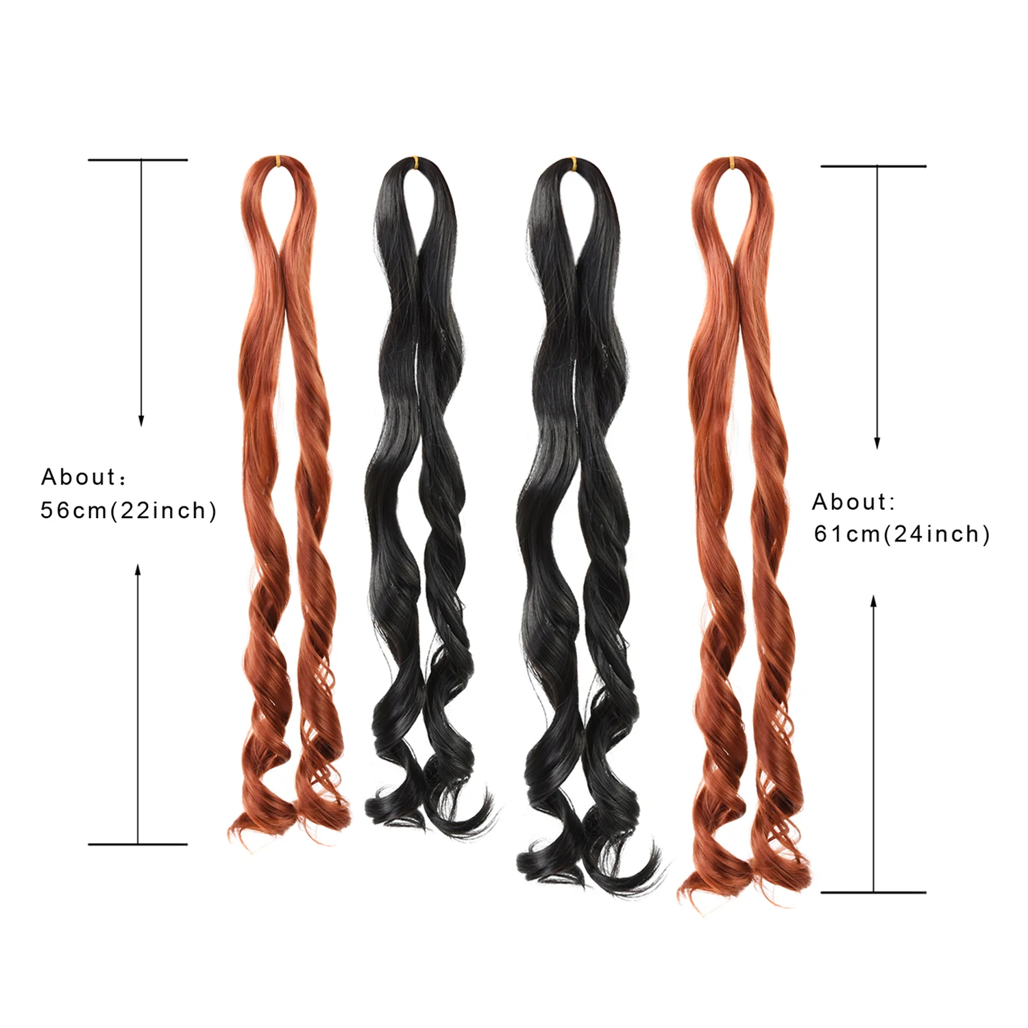 3 pcs/pack Loose Wave Spiral Curl Braids for Hair Extensions Synthetic Pre Stretched French Curls Hair Accessories