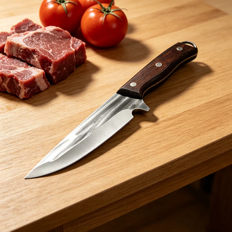 Forged Boning Knife Full Tang Wood Handle Butcher Knife Kitchen Meat Cleaver BBQ Fishing Vegetable Cutting - view 6