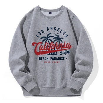 샌프란, 캘리포니아 비치 파라다이스 맨 후드, 데일리 베이직 O넥, 루즈한 후드 플리스, 따뜻한 후드티, 스포츠 패션 스웻셔츠 