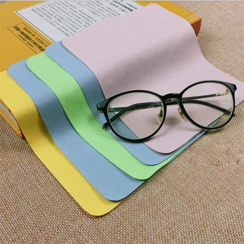 5Pcs Soft Chamois Glasses Cleaner Eyeglasses Microfiber Clean Cloth for Lens Phone Screen Cleaning Wipes Tools