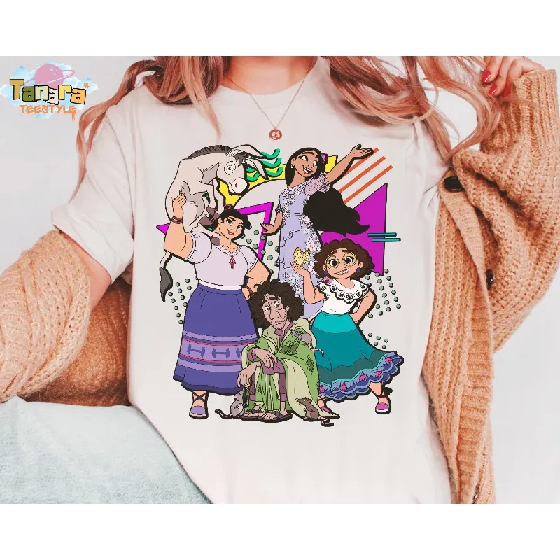 Camiseta vintage de Encanto de Disney de los años 90, camisa Mirabel Isabella Luisa Bruno, algodón puro para todas las estaciones, adecuada tanto para hombres como para mujeres