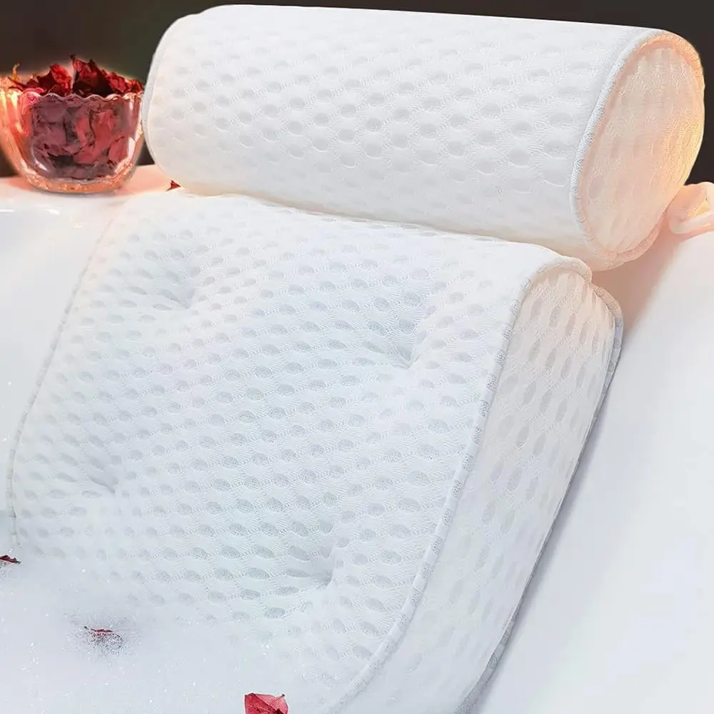 

Luxury Bath Pillows for Tub，Bath Pillow Bathtub Pillows for Head and Neck Support Bath Cushion Made from Soft Spacer Mesh Materi