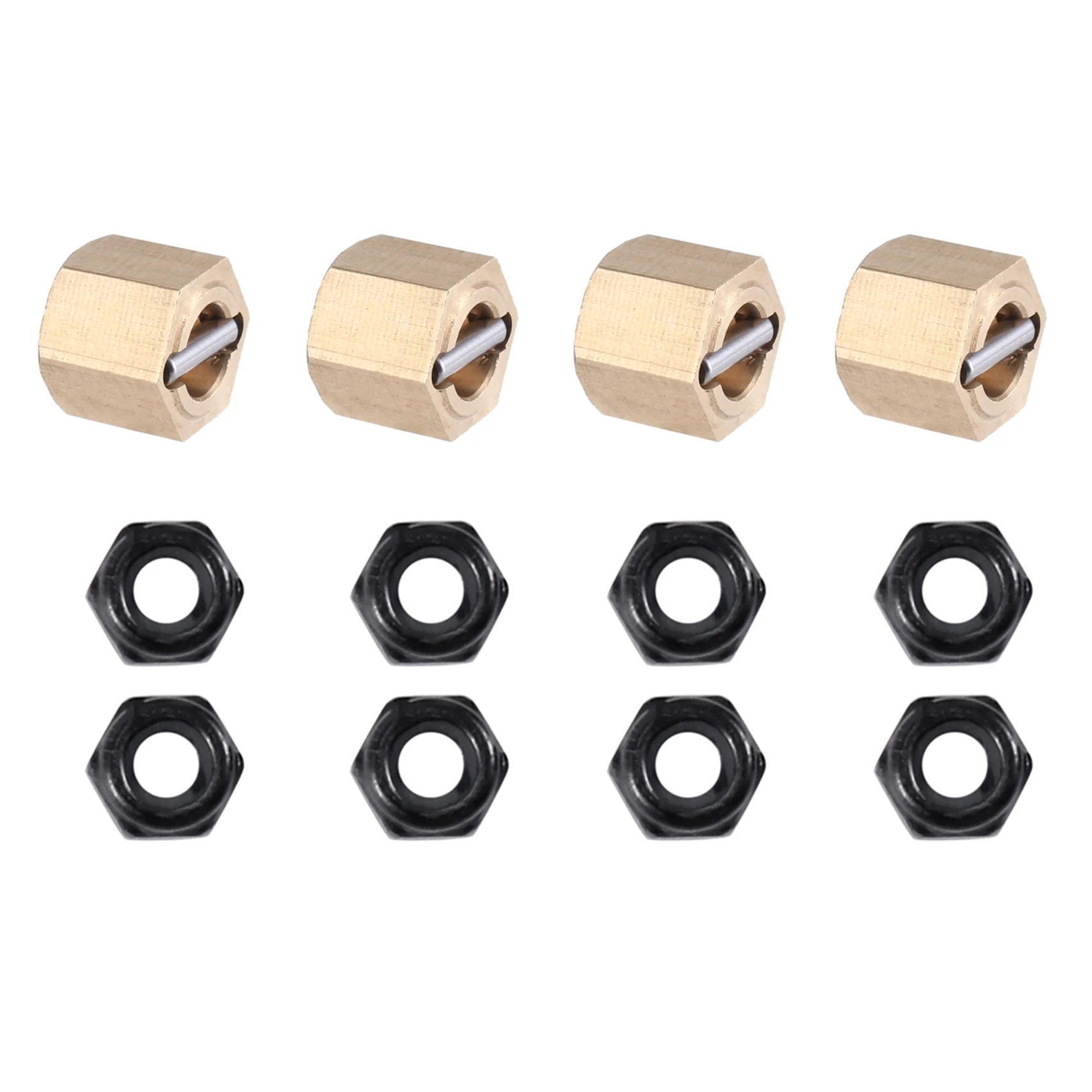 Beauty 8Pcs Thickness 6.2mm Widened Brass 7mm Wheel Hex Hub Adapter for FMS FCX24 1/24 RC Crawler Car Upgrade Parts Accessories