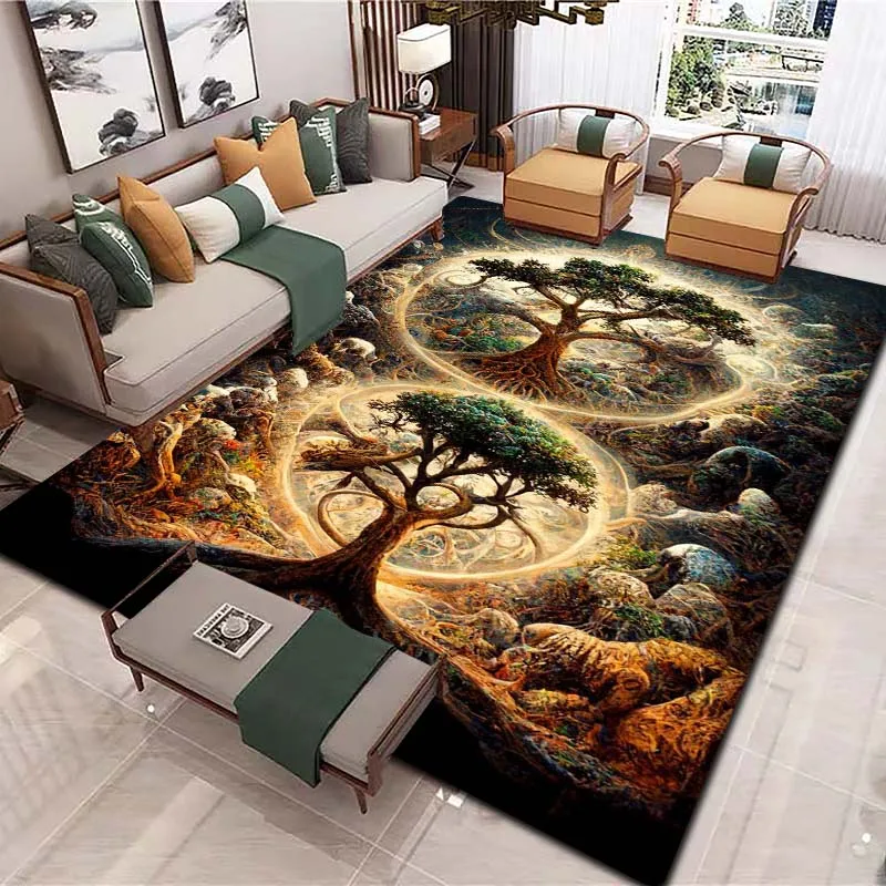 Tree of Life Mystical Celtic Art Print Area Rug Non‑Slip Soft Floor Carpet Living Room Bedroom Present Indoor Home Party Decor