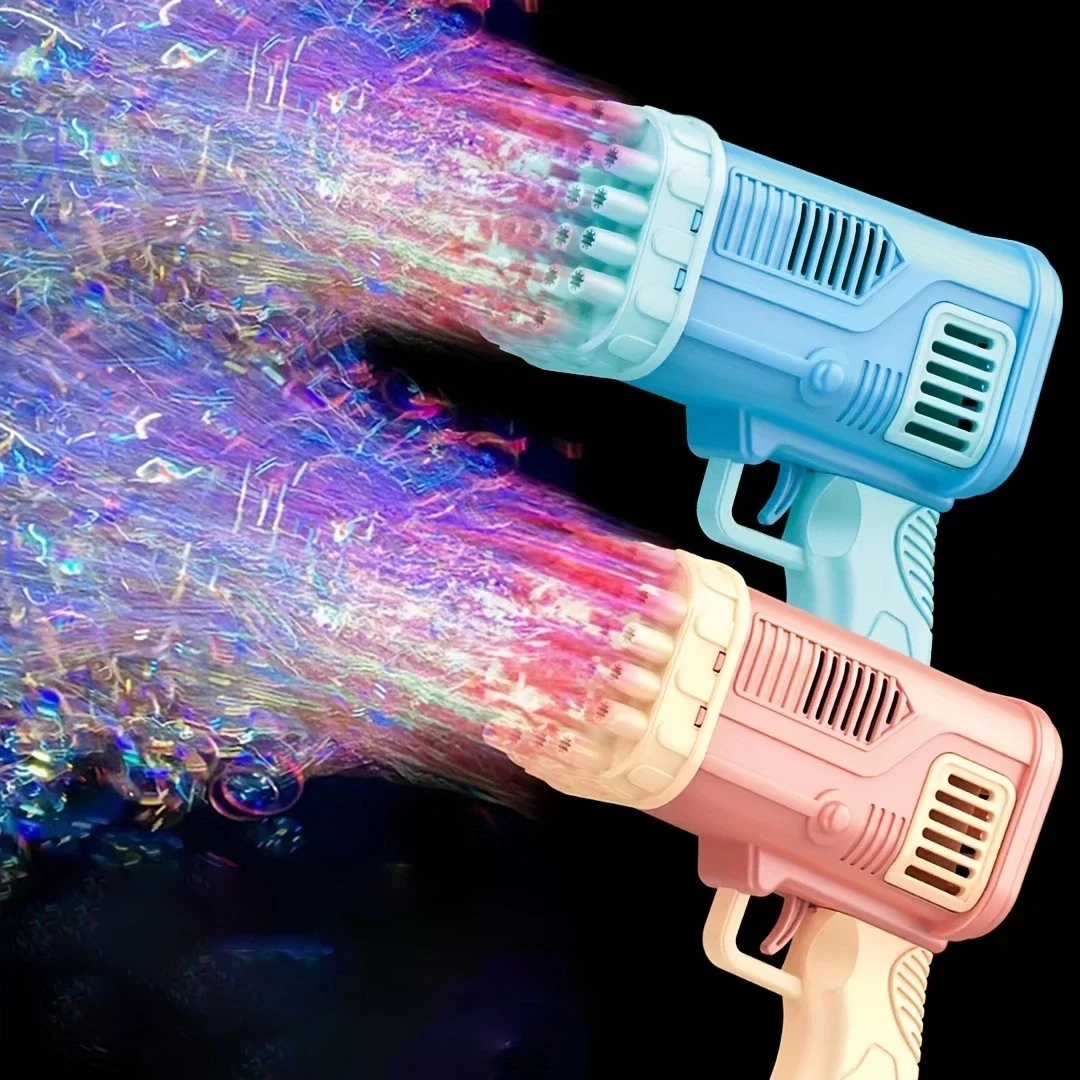 32 otwory bąbelkowe pistolet-zabawka maszyna do baniek mydlanych elektryczne w kształcie wyrzutnia rakiet porowate maszyna do baniek mydlanych bez bąbelkowej wody i baterii