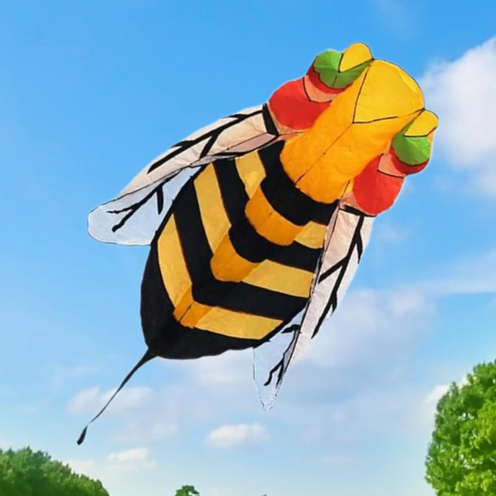 Big Kite en forma de abeja para niños y niñas, enormes pipas voladoras para playa, senderismo, jardín