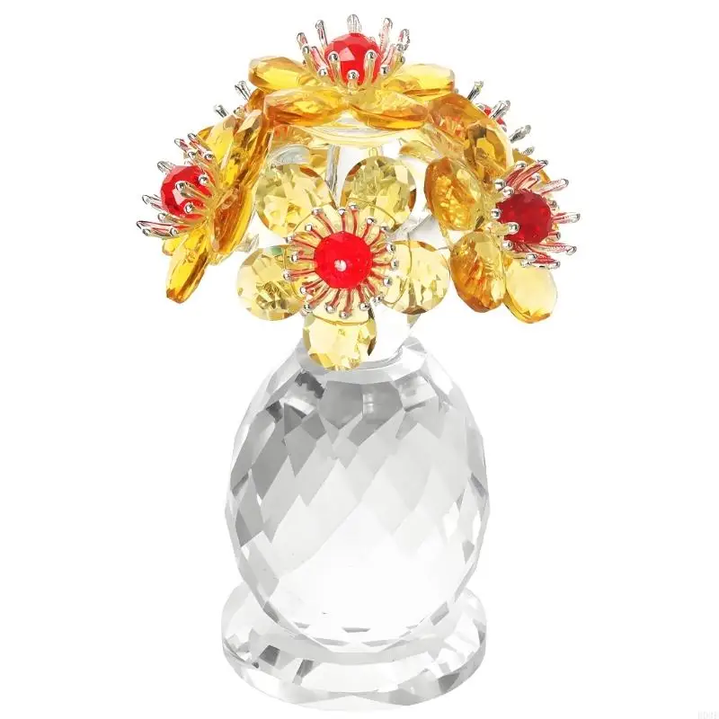 1 Stück Kristallblume mit 6 Stielen, handgefertigt, Pflanzenkreation, Muttertagsgeschenk für Wohnzimmer, Tischdekoration, B03E – Detail 2