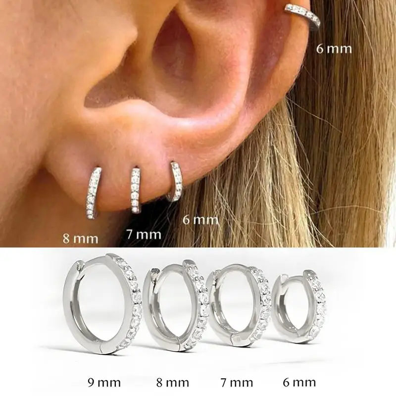 1 Set New Fashion Metal Circle Drop Small Earrings For Women Trend Pendant Piercing Earrings Set Jewelry Gift