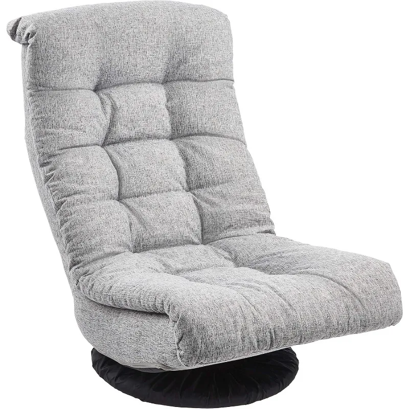 Swivel Foam Lounge Chair with Headrest, Adjustable, Multiple adjustable positions; sized for small adults, or teenagers, Grey