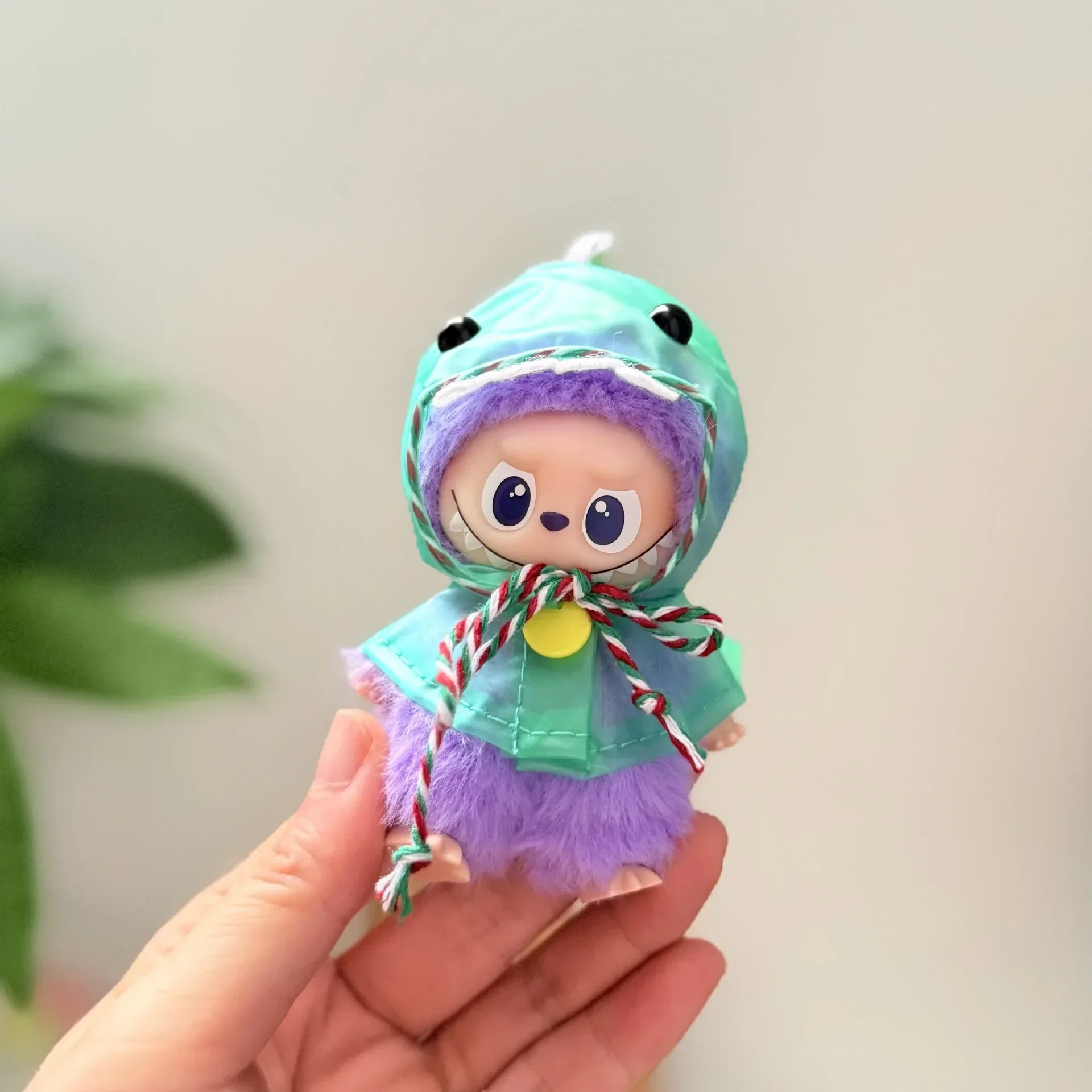 Annimal Rain Coat & Shoes for 10cm V4 Labubu Outfit Suitable for Labubu Dolls Boots Toys Dolls Accessories