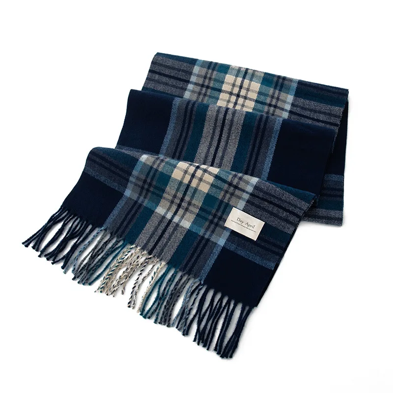 Autumn and Winter Christmas Plaid Scarf for Women Warm Imitation Cashmere Tassel Women\'s Christmas Scarf Shawl