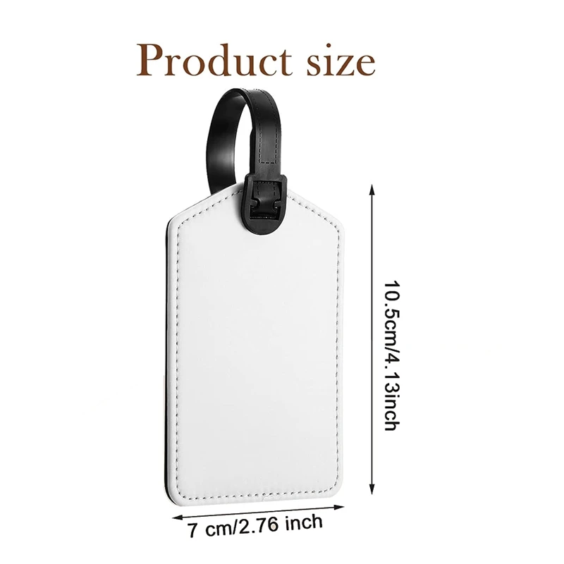 Confezione da 20 etichette per bagagli in bianco per sublimazione Etichette per borse per trasferimento di calore in pelle PU per porta borse sportive per valigie da viaggio