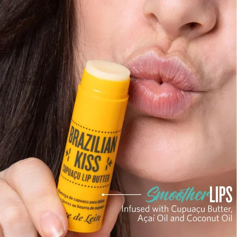 Crema hidratante para labios de Brasil Kiss, Gel hidratante de larga duración, lápiz labial de gelatina que se desvanece, producto para el cuidado de los labios