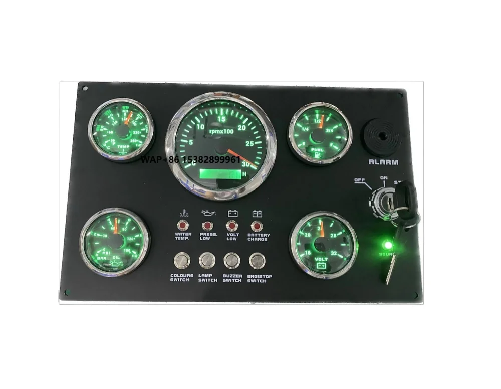 Instrument Combination Marine Gauge Panel Tachometer Water Temp Voltage Fuel Pressure for Vessel Ship Dashboard