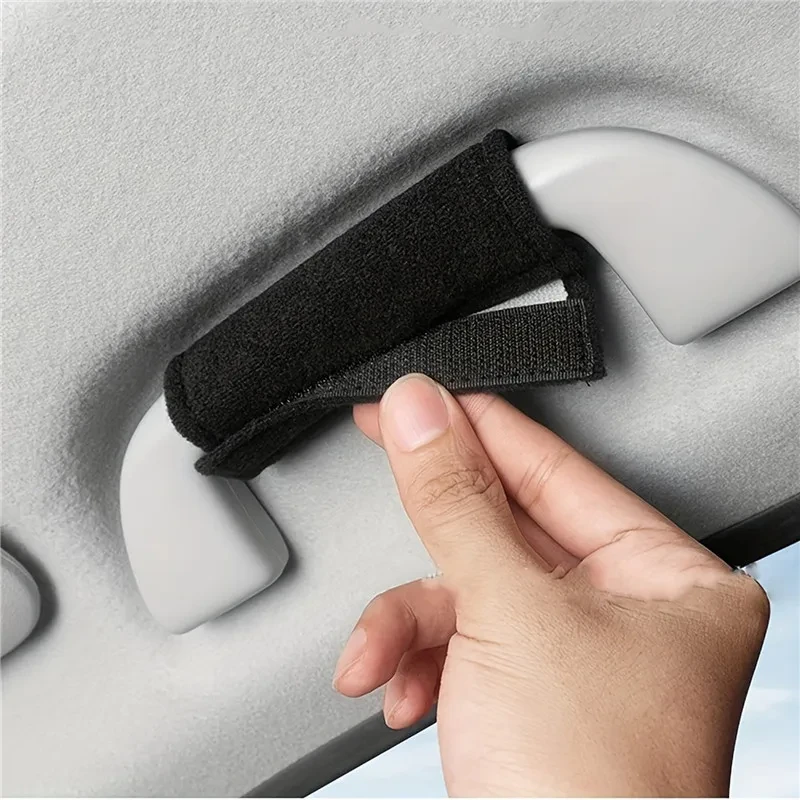 Car Roof Armrest Decoration Soft Suede Cover Auto Interior Pull Handle Gloves Protection Ceiling Handle Protective Covers Decor