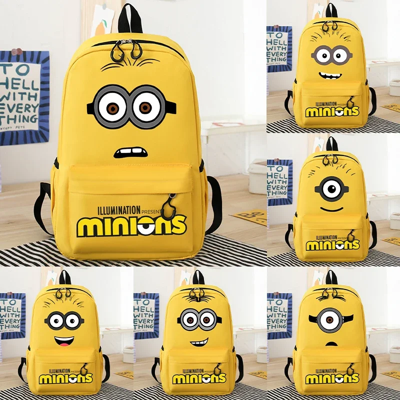 Minionses Boys School Backpack Kawaii Cartoon Printed School Bags Large-capacity Girls Backpack Boys Girls School Supplies
