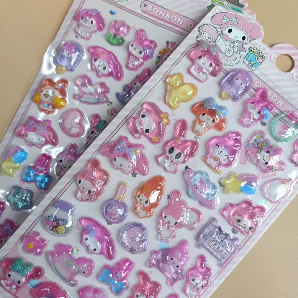 4 pezzi di cartoni animati Sanrio personaggio Heimi adesivi in rilievo 3D adesivi giocattolo per bambini carini e creativi adesivi decorativi fai da te