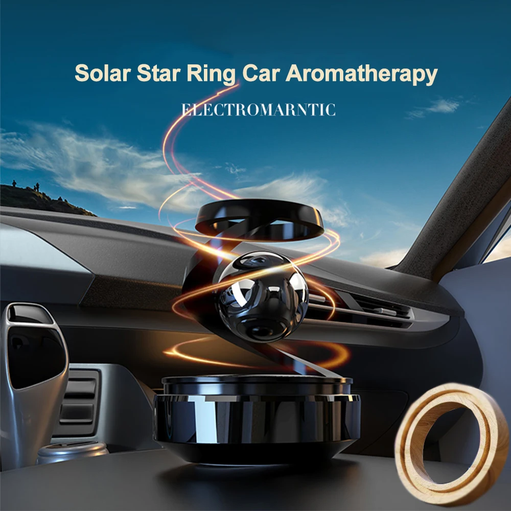 2024 New Car Solar Ornaments Automatic Rotation Car Fragrance Air Freshener Interior Decoration 1pc Aromatherapy Tablets