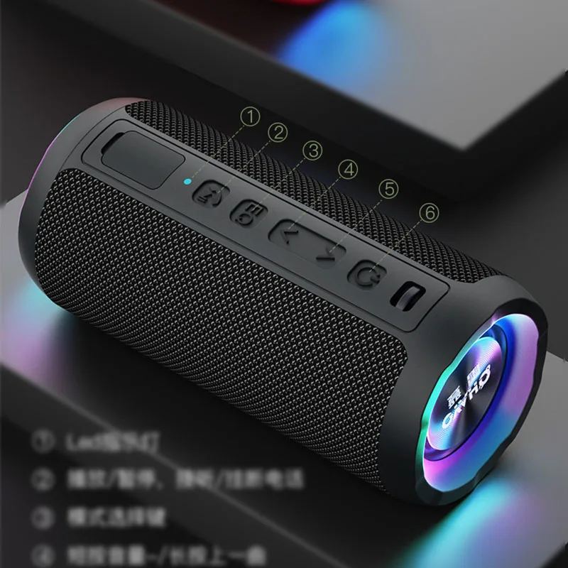 FIFAR-Haut-parleur Bluetooth portable, 30W, IPX7, étanche, boîte de son injuste, Bass Boost, BT5.3 RGB, appairage pour touristes, connectivité TWS