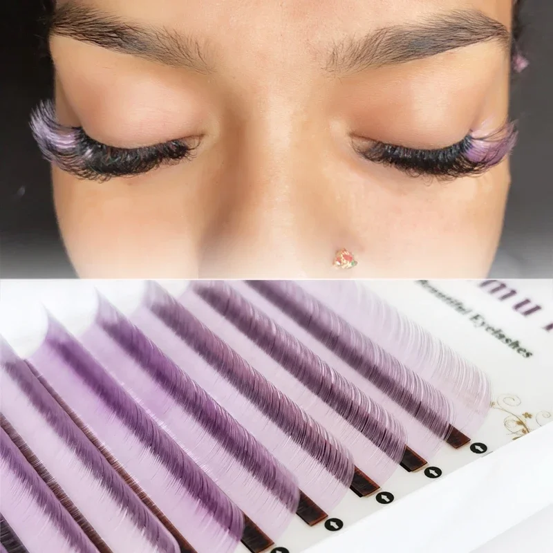 Colorful Lashes Eyelash Extension Individual Eyelash Mink Fake Rainbow Lashes Colored Makeup for Beauty Faux Cils Maquiagem