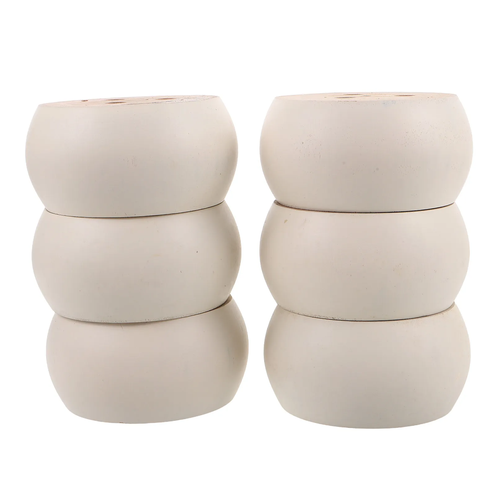 6Pcs Premium Solid Wood Round Legs Unpainted Smooth Edges for Couch Sofa Table Bookcase Cabinet DIY Furniture Leg Upgrade