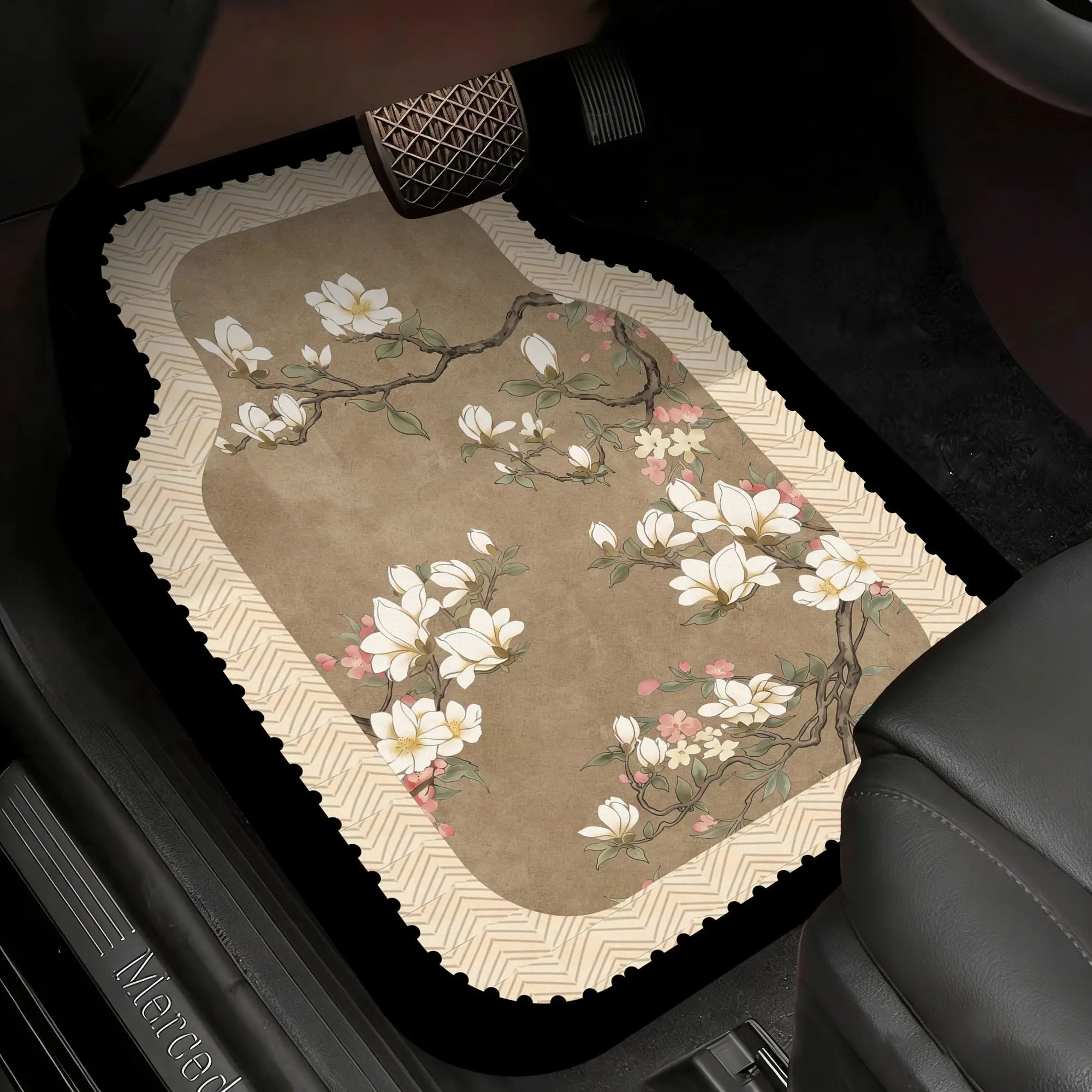 Vintage Style Universal Car Floor Mats for Driver Seat Anti Slip Dirt Resistant Easy Clean Heavy Duty Auto Interior Accessories