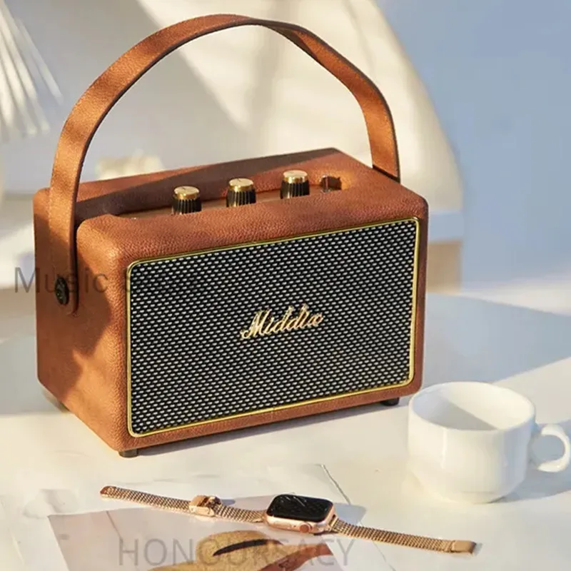 

M5 Wireless Portable Retro Art Bluetooth Speakers Wooden Home Computer Wireless Subwoofer Caixa De Som Music Center with Handle