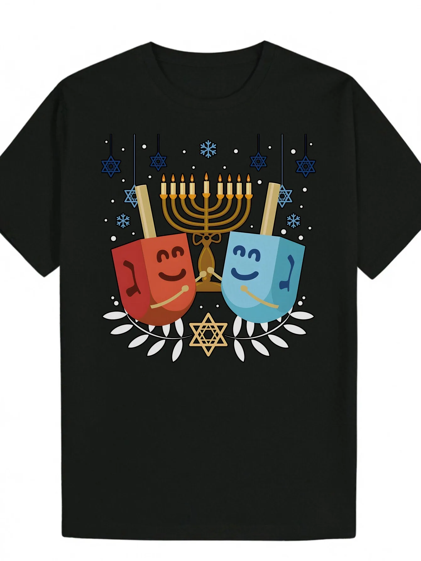 

Men's Jewish Heritage Hanukkah Black Blue T-Shirt