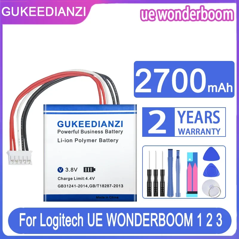 GUKEEDIANZI Replacement Battery 2700mAh For Logitech UE WONDERBOOM 1 2 3 Bluetooth Speaker 360° surround sound