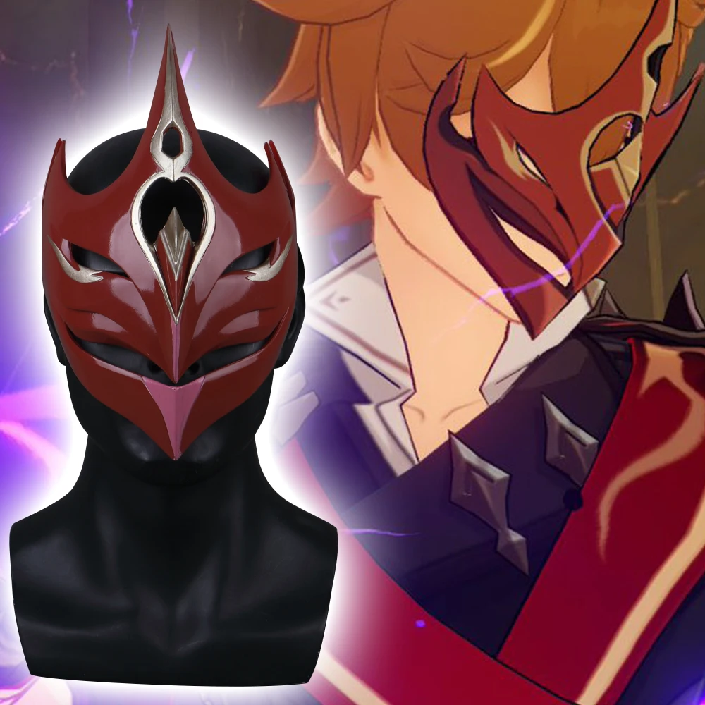 

Tartaglia Cosplay Mask Child Accessories Game Genshin Impact Halloween Role Playing PVC Props Anime Kids Toy Adjustable