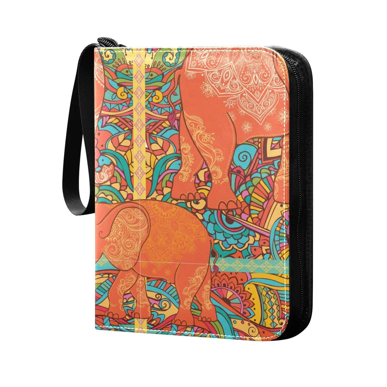 Beautiful Elephant 4 Pocket Cards Binder, 400 Double Sided Pocket Album for Sport Game Cards, Unique Card Collection Storage