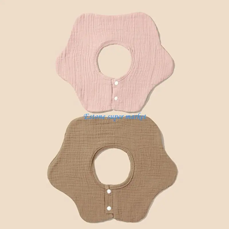 

090B Baby Bibs Cotton Burp Cloth Bandannas Neck Scarf Soft Drooling Bib for Eating