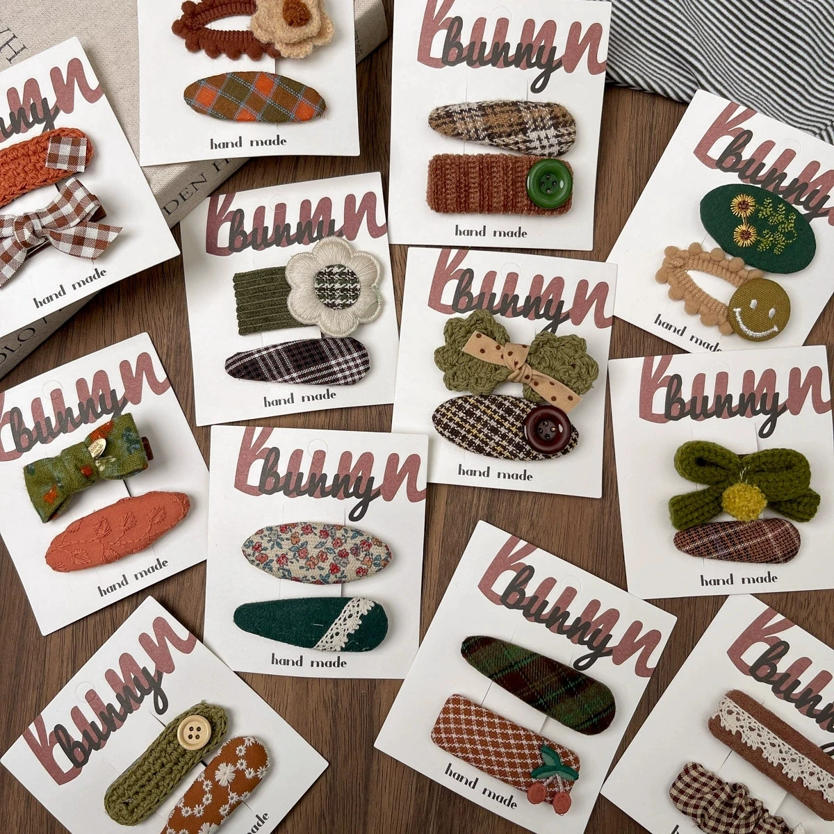 

Girls Flower Hair Clips Baby Snap Clip Autumn Kids Hair Accessories Cloth Covered Side Clip Hair Holder Handamde Hairclips