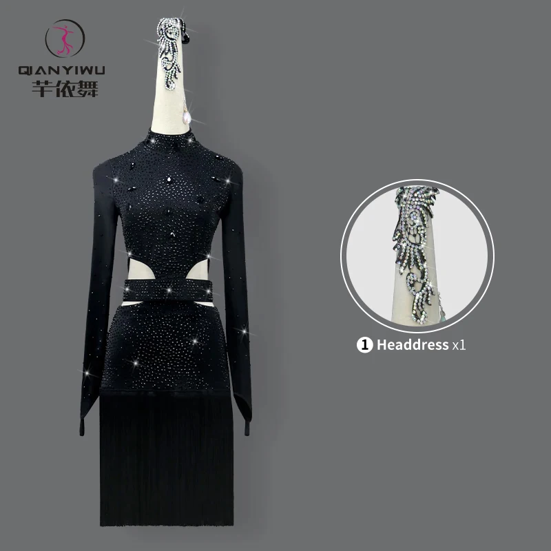 ملابس ممارسة الرقص اللاتينية للنساء فستان رياضي زي قاعة الرقص ملابس المنافسة تنورة فتاة مثير بدلة المسرح حفلة موسيقية 2025