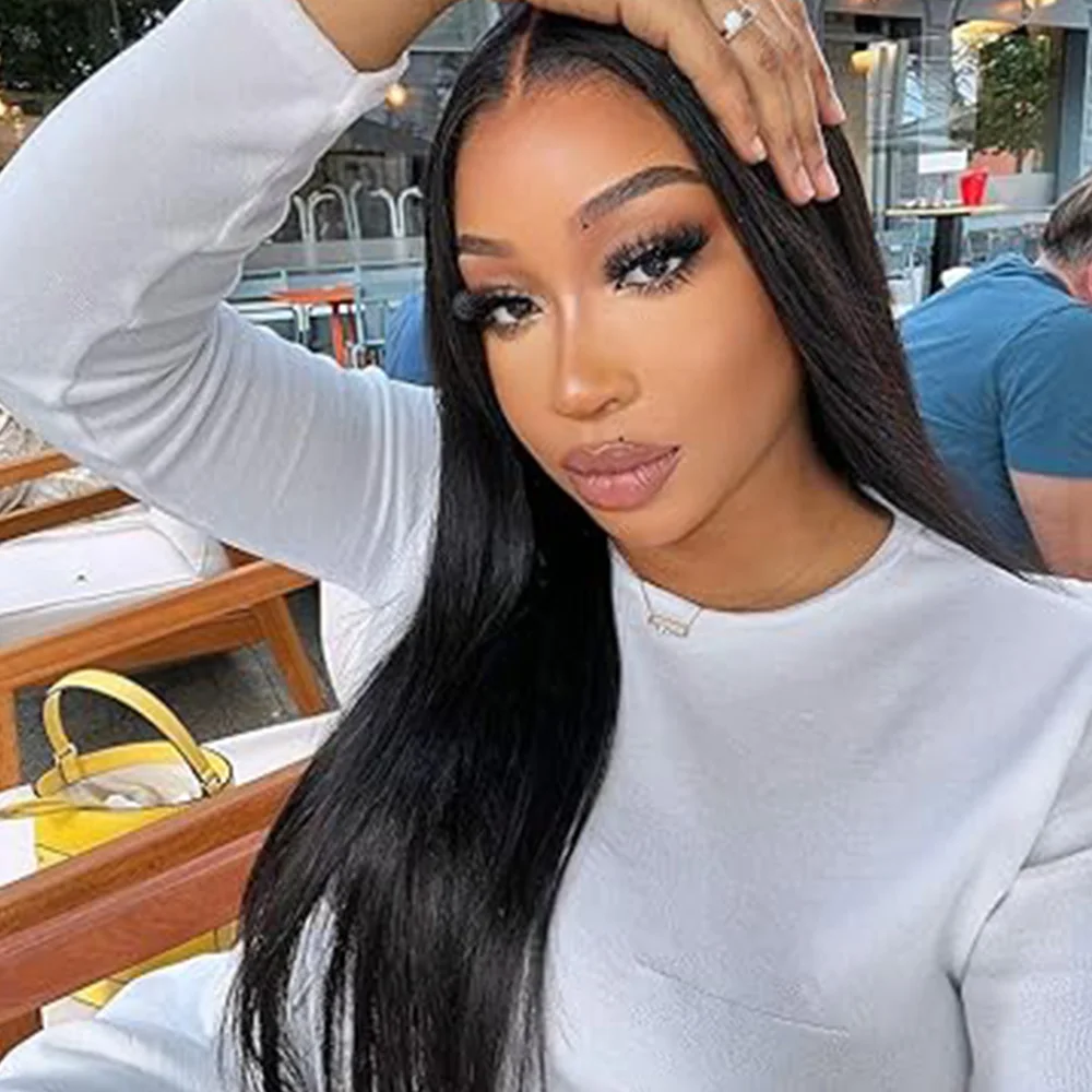 

13x4 13x6 HD Lace Frontal Bone Straight Wig 18-40 Inches Lace Front Wigs Human Hair 220 Density 7x6 Glueless Lace Wigs for Women