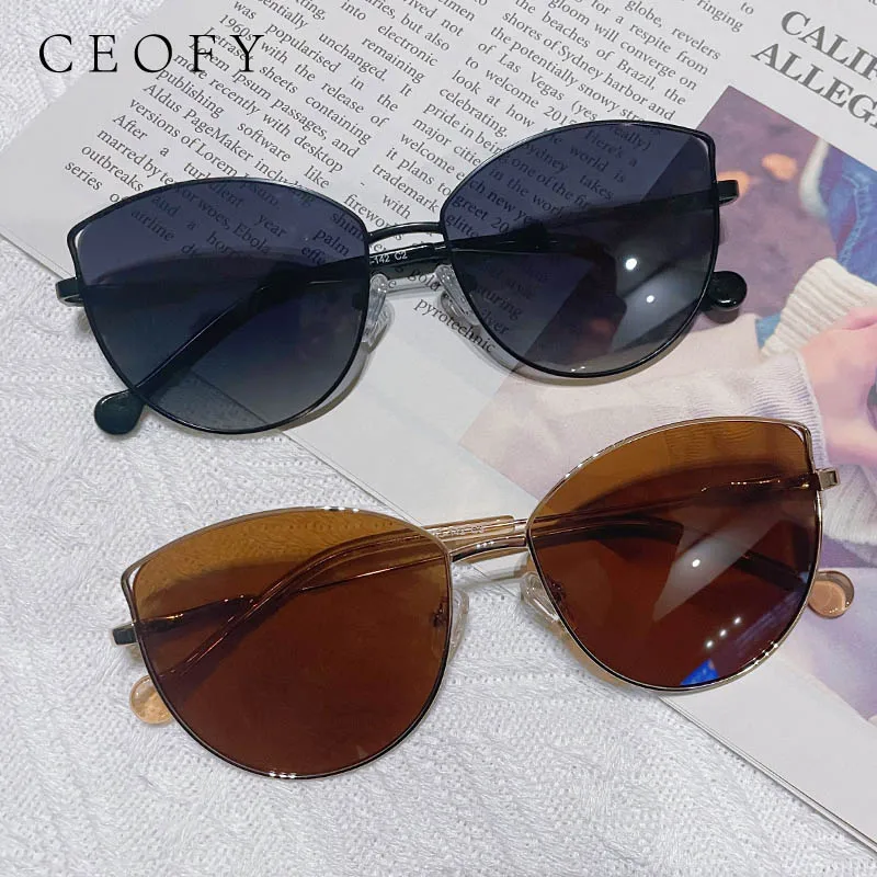 Ceofy Women Fashion Polarized Sunglasses Anti-glare UV400 Glasses Frame Brand Design Vintage Sunglasses Women