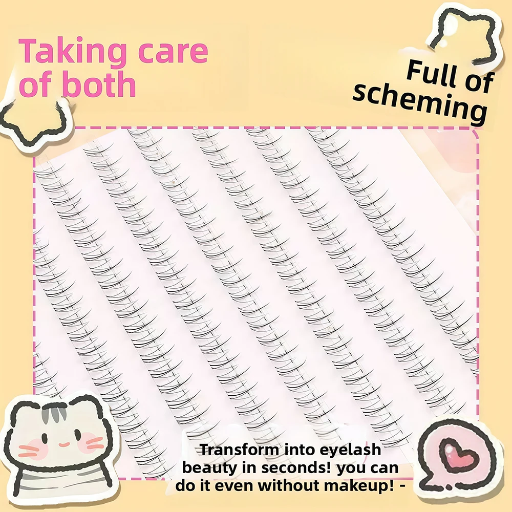 ขนตาปลอมแบบช่อเดี่ยว Dream Deer 10 แถว 240 ช่อ ขนตาล่างแบบเปลวไฟเล็ก 240 ช่อ ความจุมาก บรรจุภัณฑ์ใส