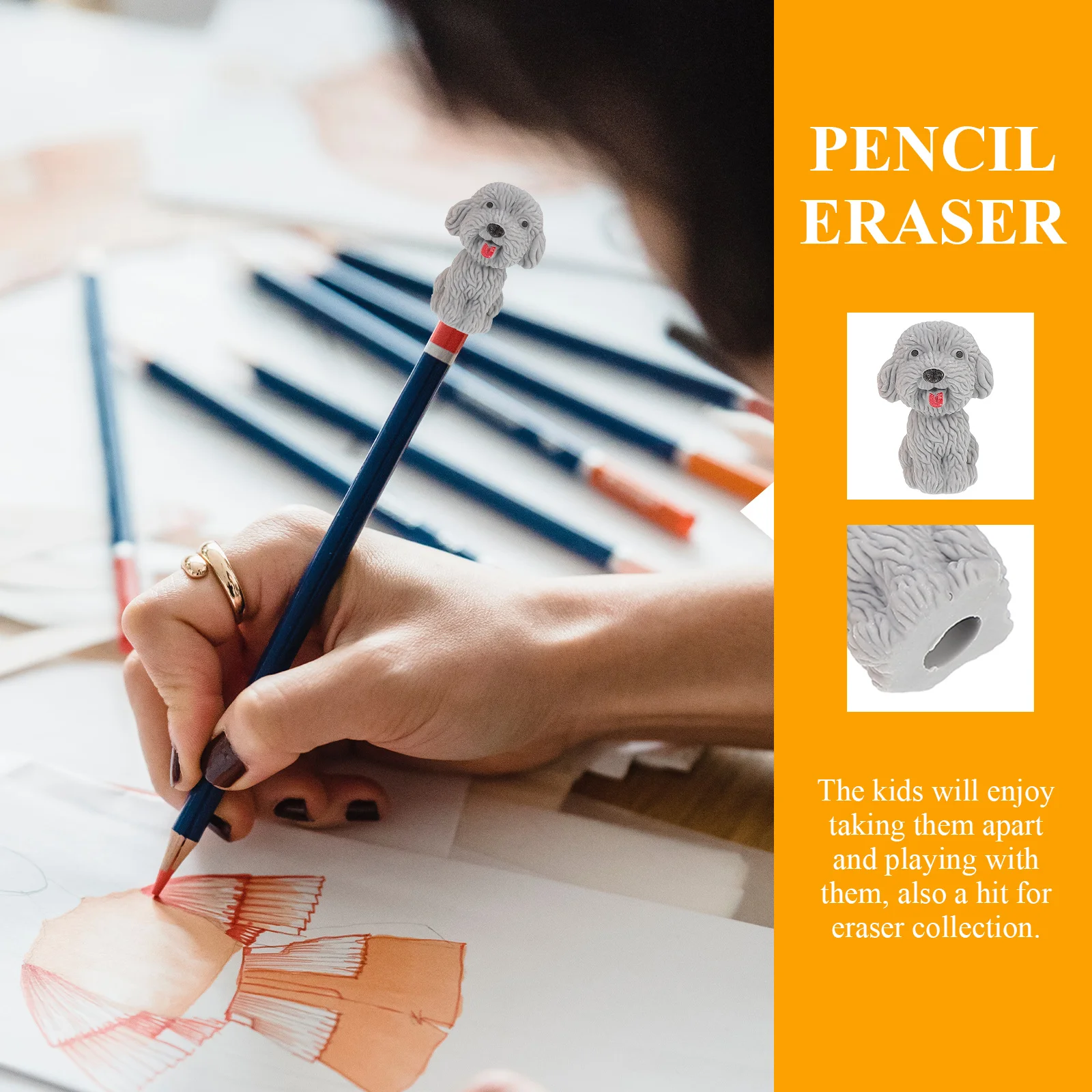 

20pcs Dog Erasers Mini Shape Pencil Rubber Stationery Supplies For Students School Gift Decoration Eraser Collection