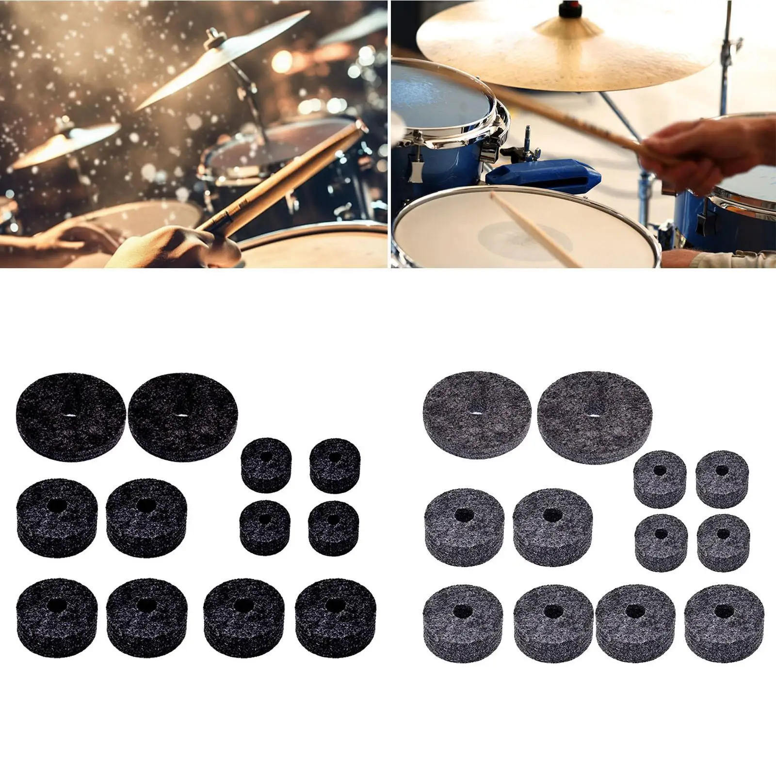 12 Pieces Cymbal Stand Felt Washer Replacement Sleeves Sturdy for Drum Set Wear