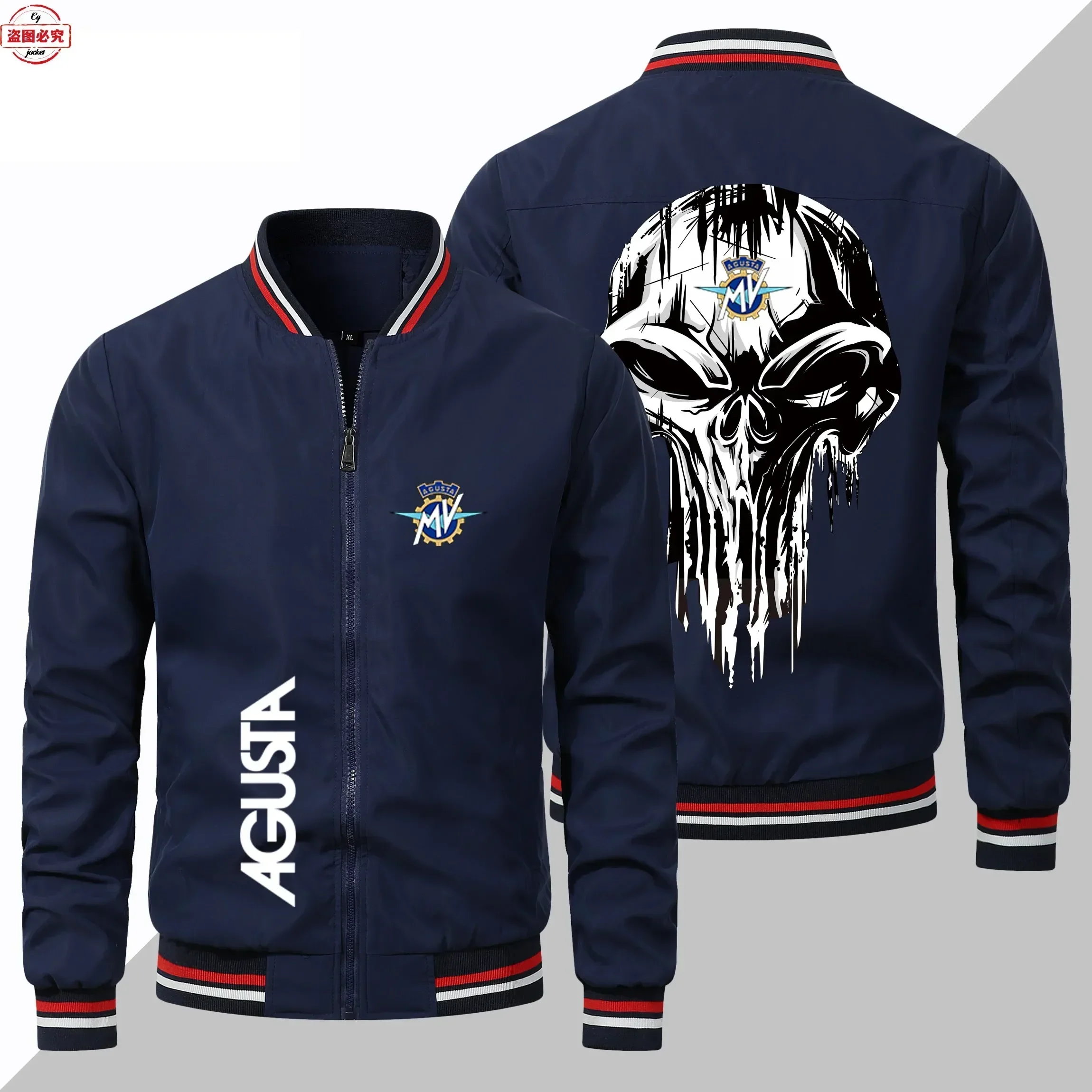 European size MV Agusta Motorcycle Logo Motorcycle Jacket Loose Long Sleeve Men's Top Stand-Up Jacket Group Racing Suit