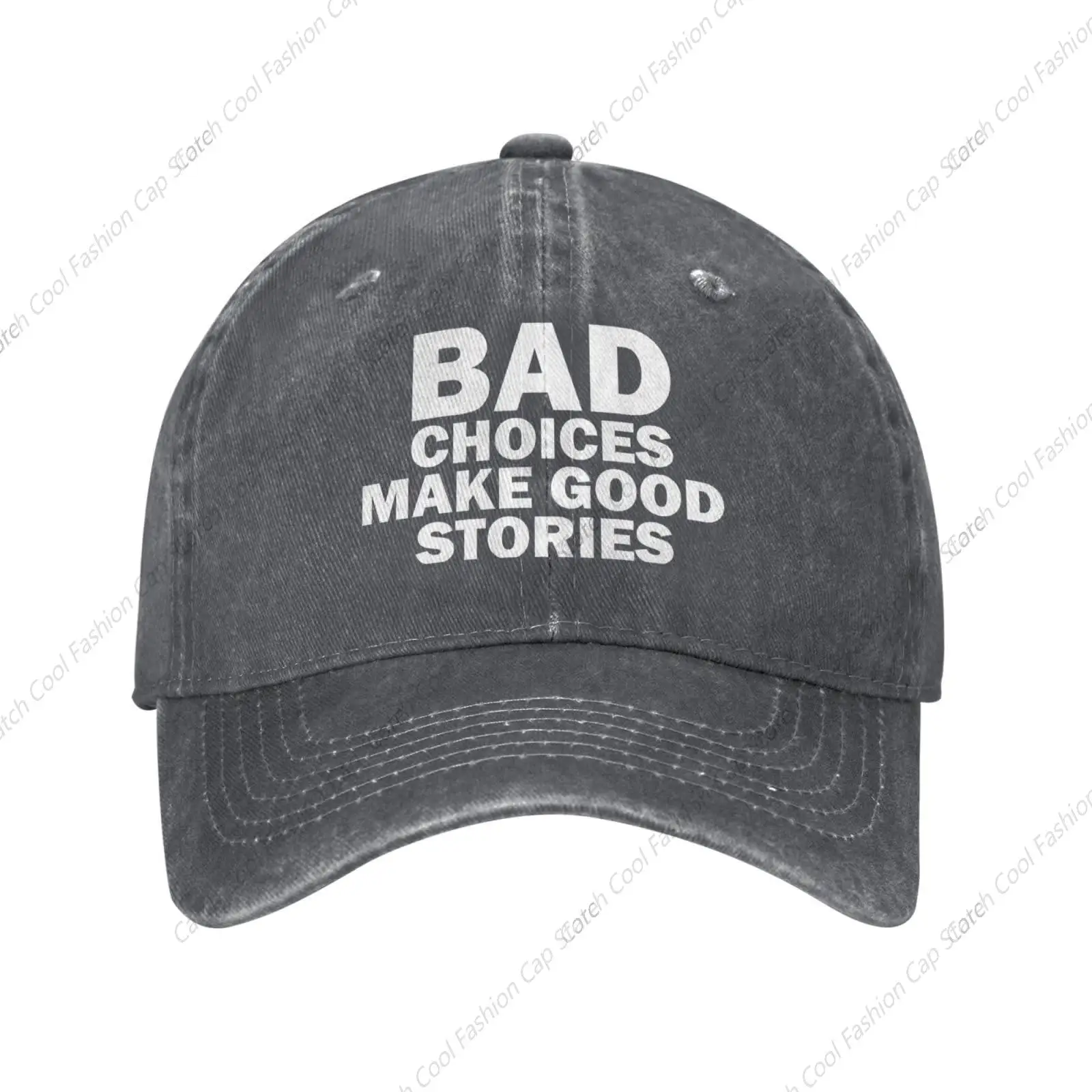 Bad Choices Make Good Stories Baseball Cap for Men Women Vintage Trucker Denim Hat Washed Cotton Fashion Unisex Adjustable Sport