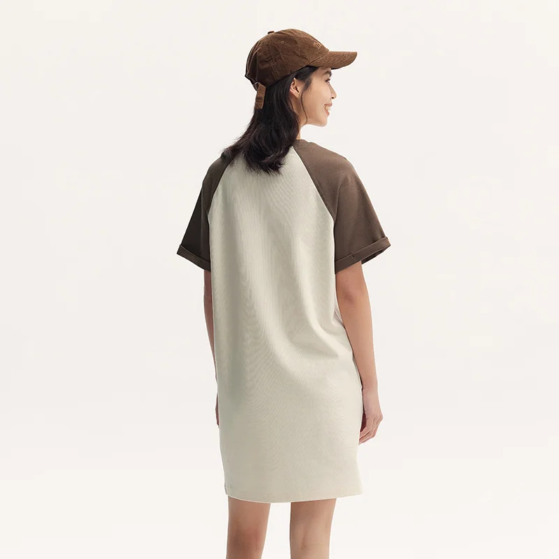 女性用プリントTシャツドレス,カラーブロッキングTシャツ,ラグランスリーブ,ショートドレス,サマーバージョン,新しいコレクション2024