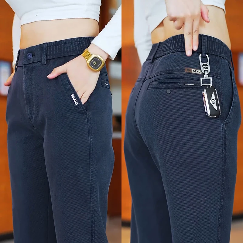 Business Gentleman Dad Casual Pants Fashionable Straight Leg Comfortable Men's Spring Summer New Style Leisure Trousers
