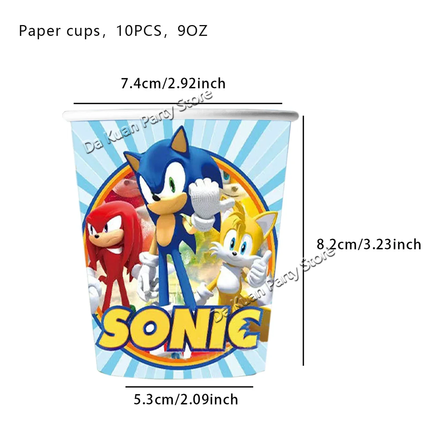 New Cartoon Sonic Party Supplies Boys Birthday Party Disposable Tableware Set Paper Plate Cup Napkins Baby Shower Decorations