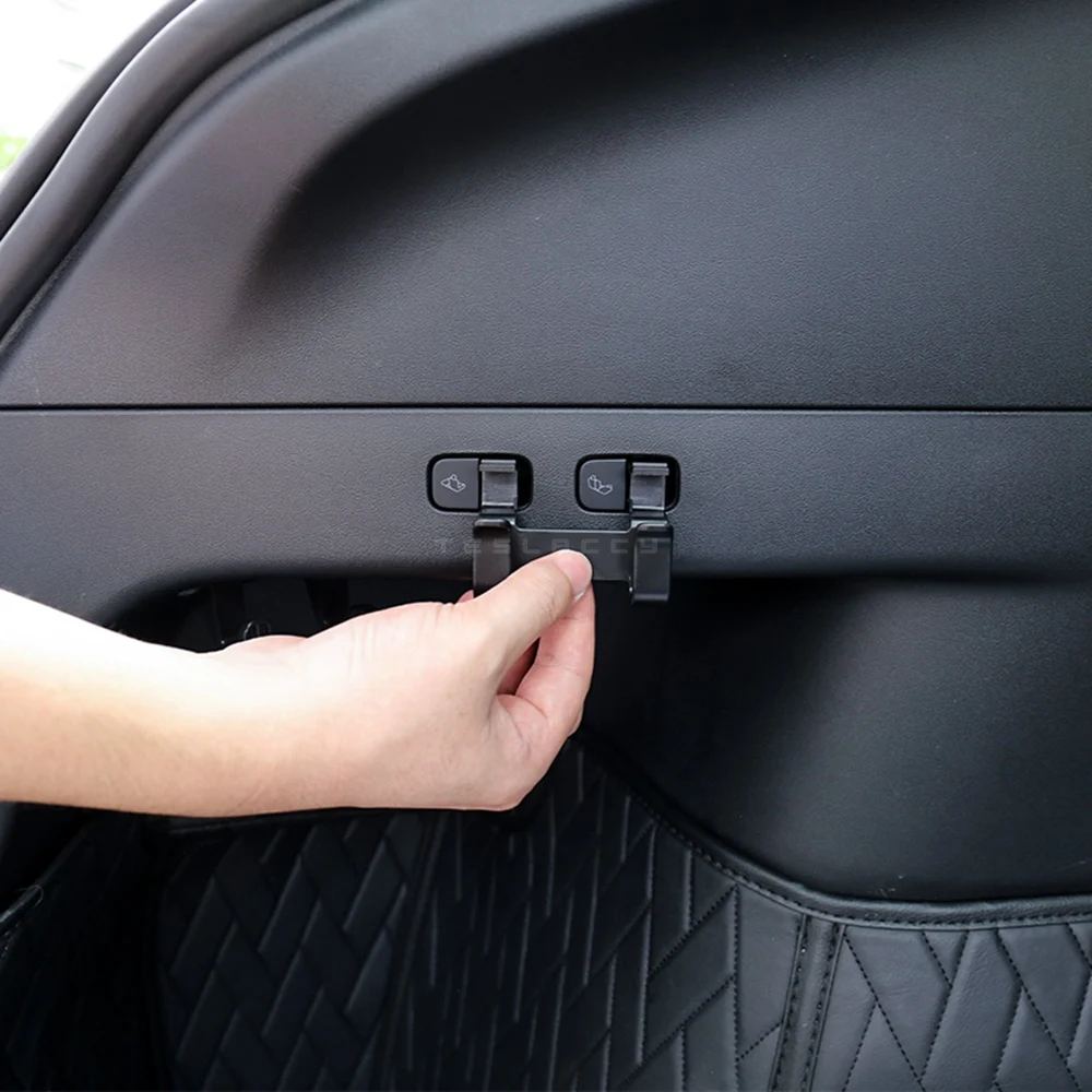 Rear Trunk Hook Seat Button for Model Y Tesla 2024 Cargo Grocery Shopping Bag Holder Umbrella Hanger Storage Car Interior 2022